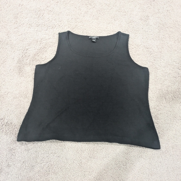 St John Black Vest XL Sweater Basic Caviar wool blend - Picture 1 of 7